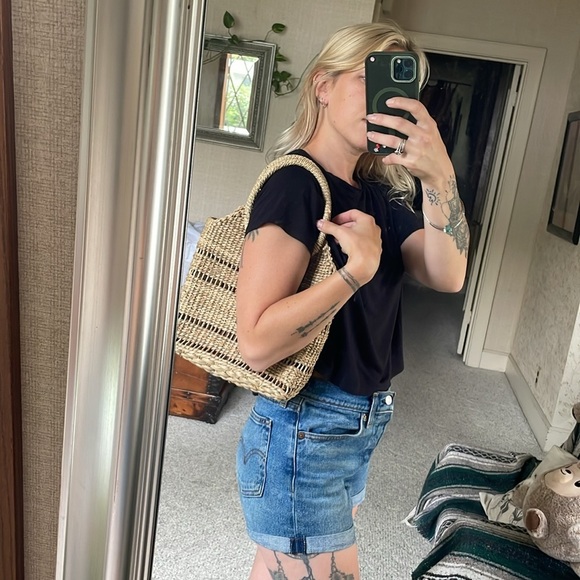 Natural Boho Woven Wicker Tote Clutch Purse - Picture 13 of 14